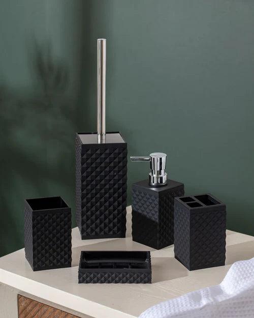 Contemporary Acrylic 5-Piece Bathroom Set - Black