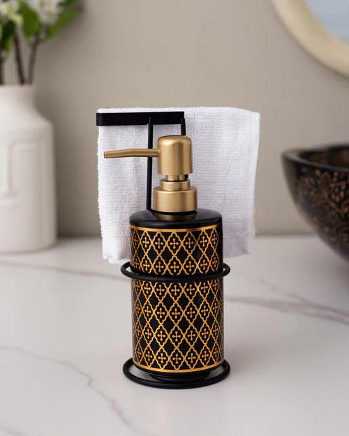 Geometric Pattern Soap Dispenser - Black