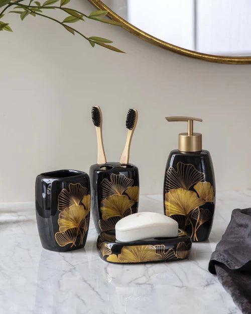 Ginkgo 4-Piece Bath Set - Black