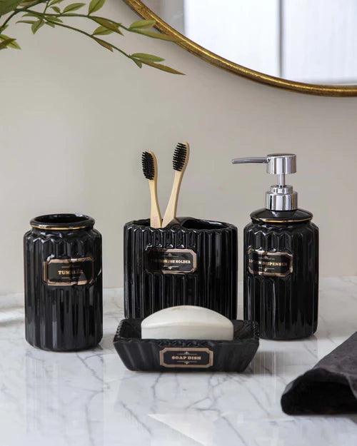 Pious 4-Piece Bath Set - Black