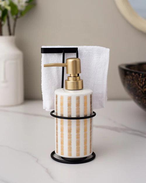 Ribbed Soap Dispenser - White