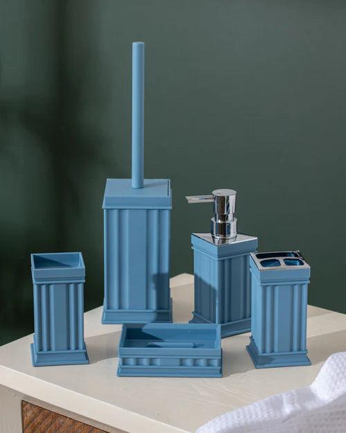 Traditional Contemporary 5 Piece Bathroom Set - Blue