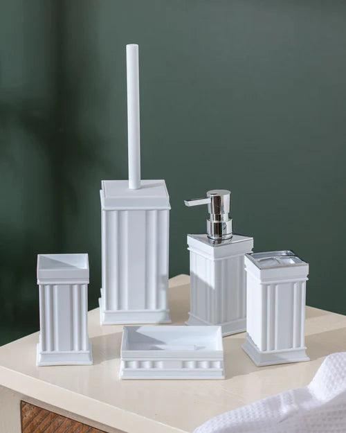 Traditional Contemporary 5 Piece Bathroom Set - White