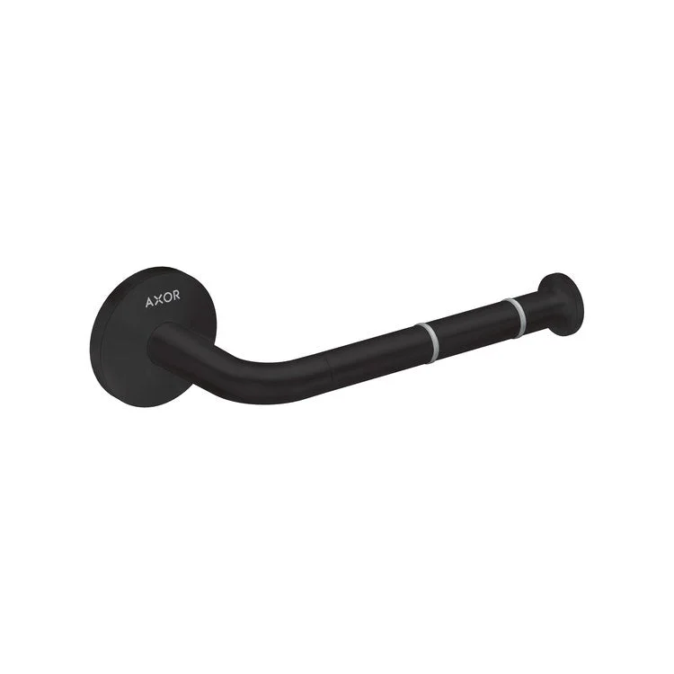 Toilet Paper Holder Universal Circular Single Open Matte Black Metal 5-7/8 Inch 3-1/4 Inch Wall Mount