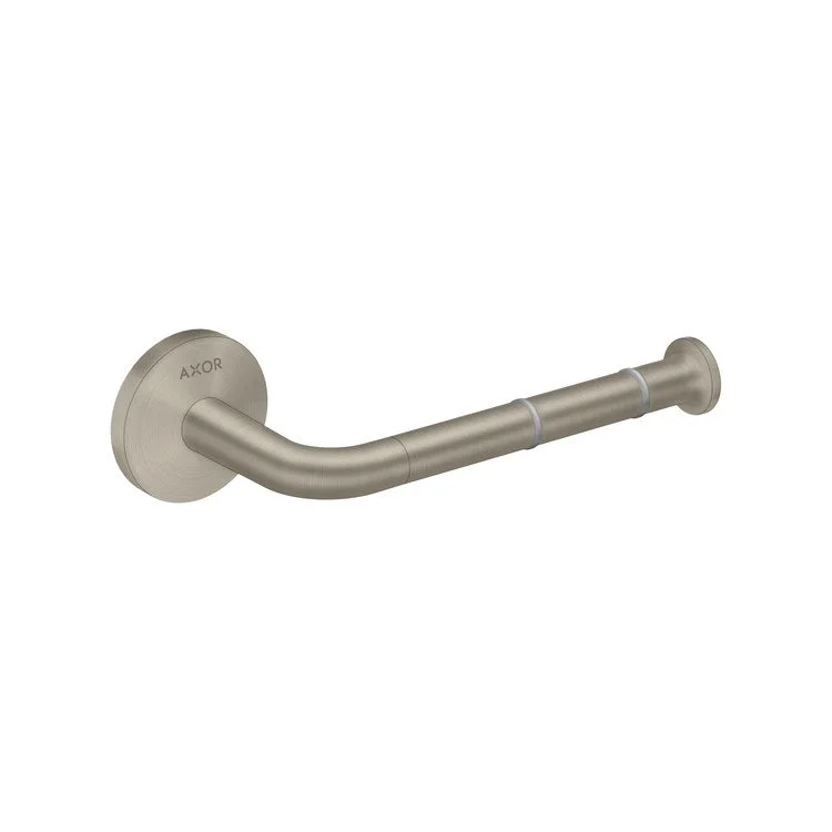 Toilet Paper Holder Universal Circular Single Open Brushed Nickel Metal 5-7/8 Inch 3-1/4 Inch Wall Mount