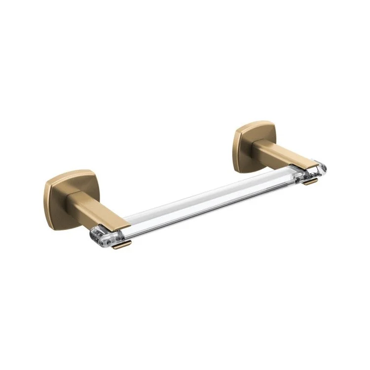 Towel Bar Allaria 8 Inch Single Brilliance Luxe Gold / Clear Acrylic Zinc 3-1/2 Inch