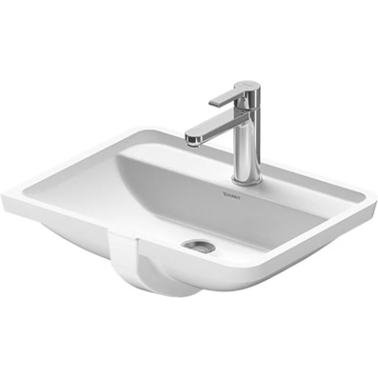 Lavatory Sink Starck 3 Undermount with Overflow 15-3/4 x 20-5/8 Inch 7-7/8 Inch Spread Rectangle White