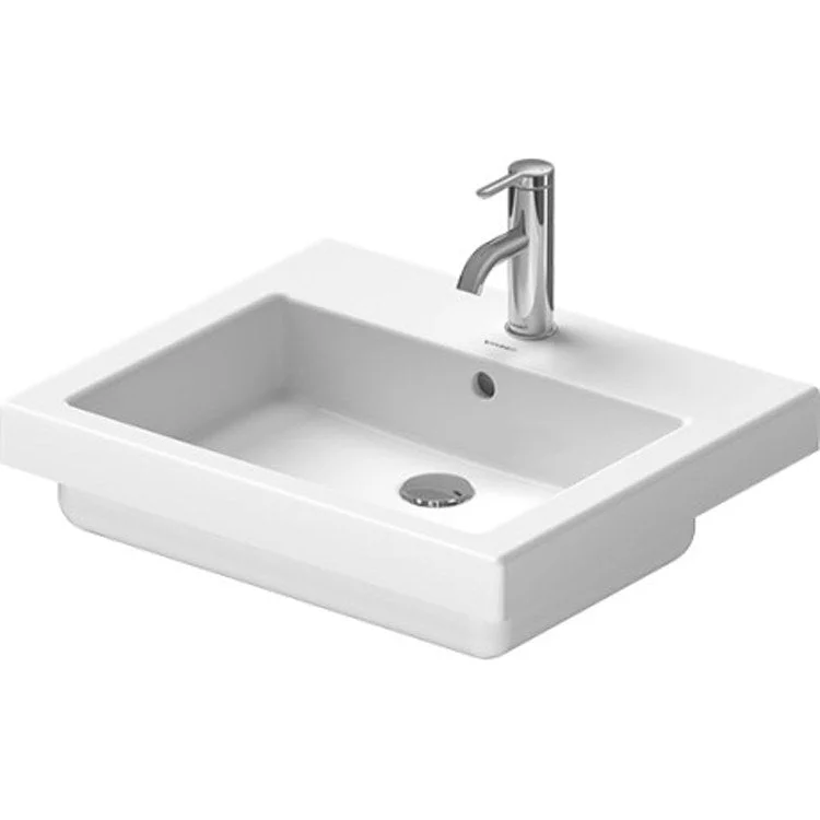 Lavatory Sink Vero Drop-In with Overflow 21-5/8 x 18-1/4 Inch Rectangle White 1 Hole