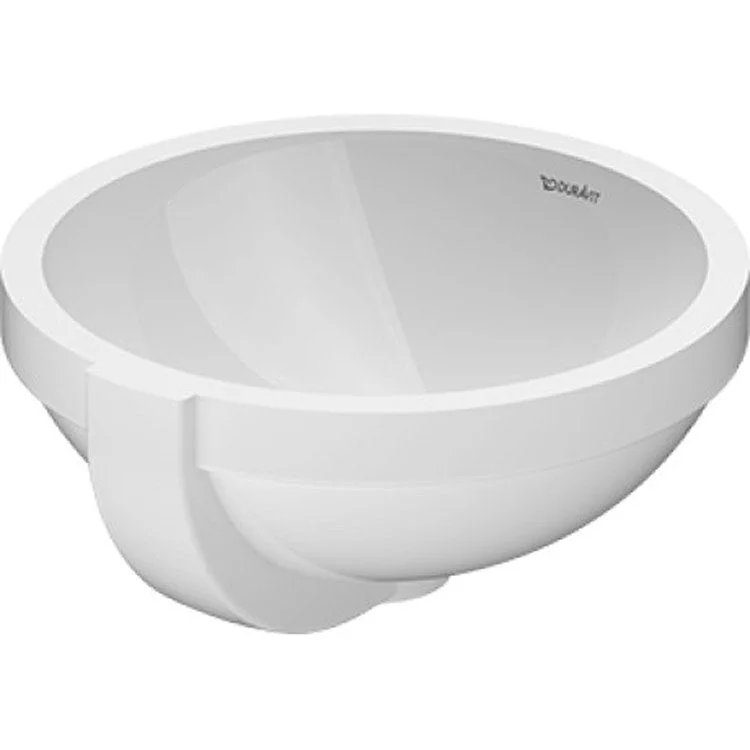 Lavatory Sink Architec Undermount with Overflow 14-1/8 x 14-1/8 Inch Round White