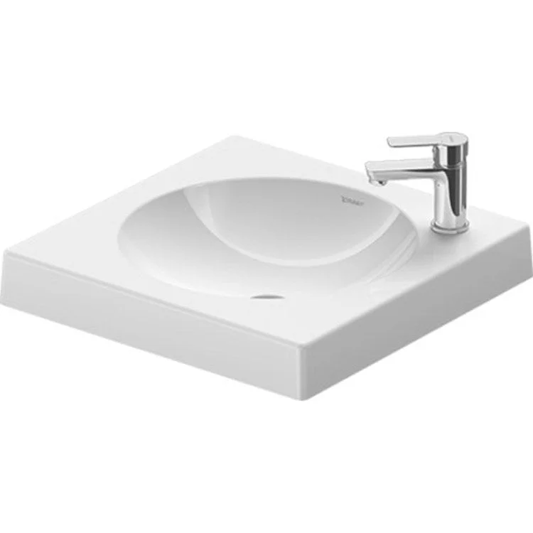 Lavatory Sink Architec Above Counter Right Side 19-5/8 x 19-5/8 Inch Round White