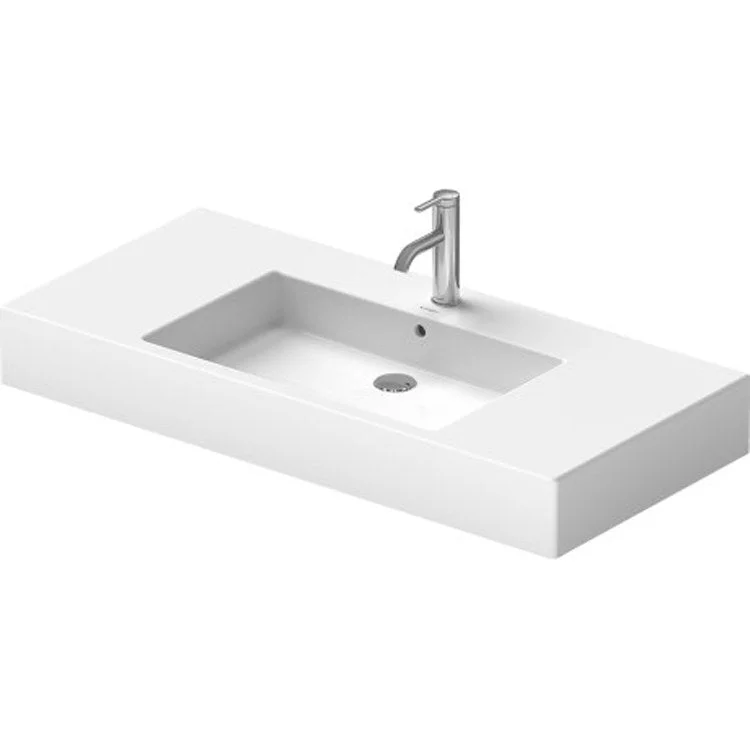 Lavatory Sink Vero Wall Mount with Overflow 19-1/4 x 41-3/8 Inch Rectangle 1 Hole 6-3/4 Inch