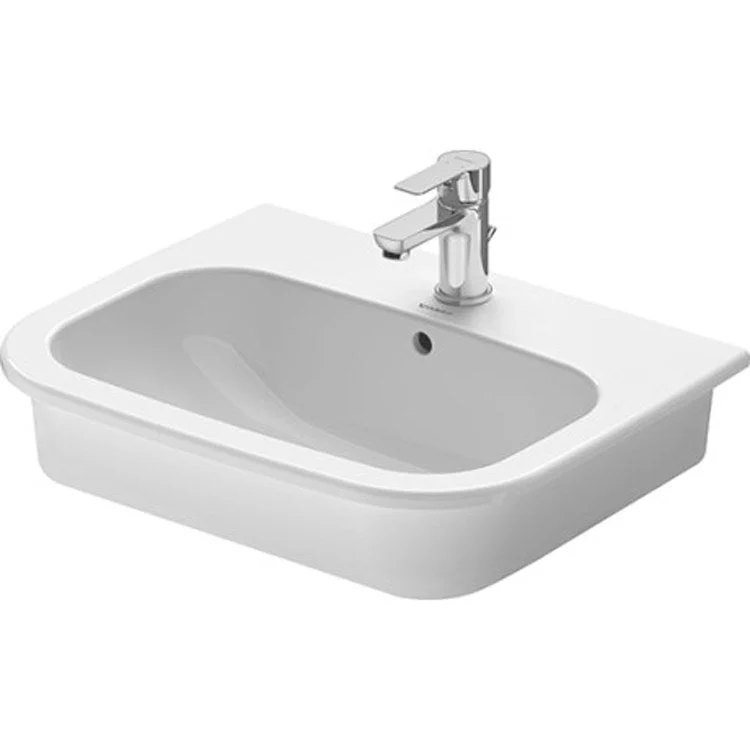 Lavatory Sink D-Code Drop-In with Overflow 17-1/8 x 21-1/2 Inch Rectangle White 1 Hole