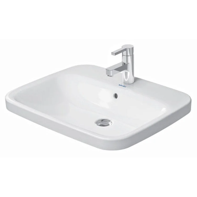 Lavatory Sink DuraStyle Drop-In with Overflow 24-1/4 x 19-1/2 Inch Rectangle White 1 Hole