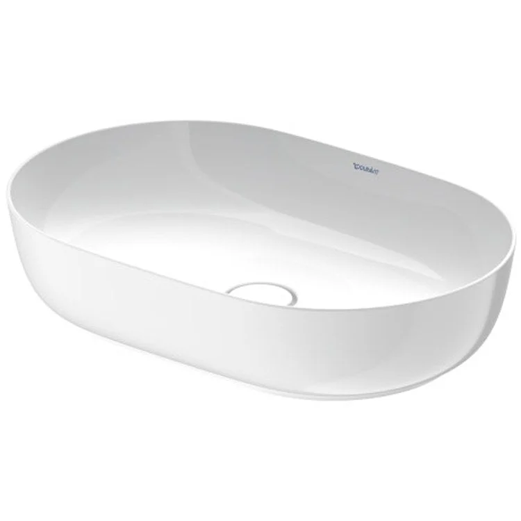 Lavatory Sink Luv Above Counter less Overflow 15-3/4 x 23-5/8 Inch Oval White/White Satin Matte