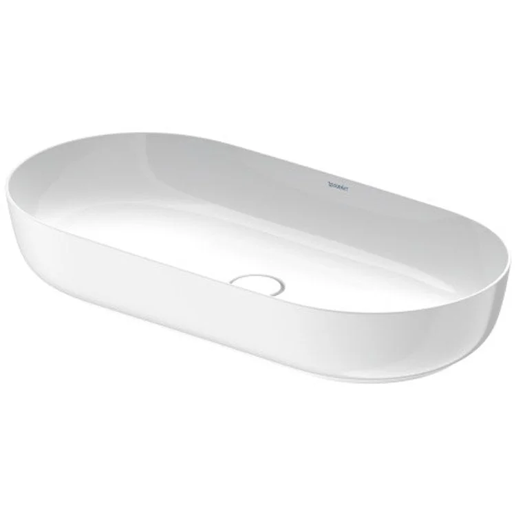 Lavatory Sink Luv Above Counter WonderGliss less Overflow 15-3/4 x 31-1/2 Inch Oval White/Gray Satin Matte