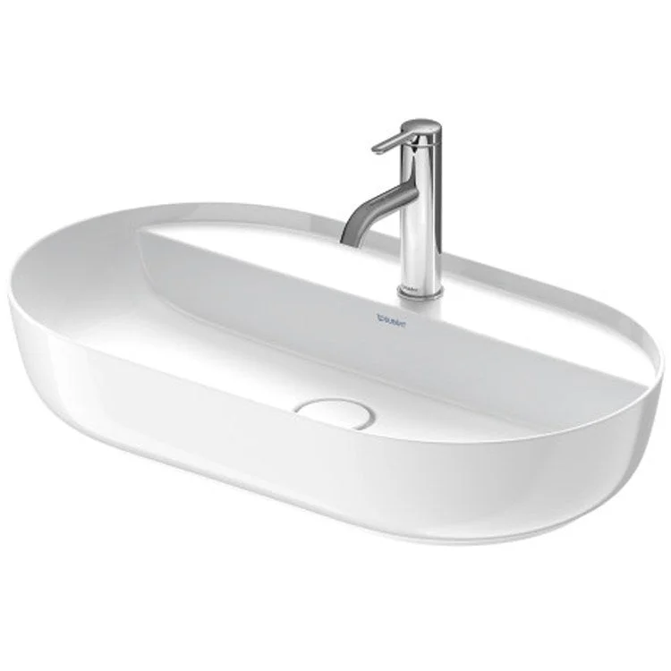 Lavatory Sink Luv Ground Less Overflow 15-3/4 x 27-1/8 Inch Oval White 1 Hole