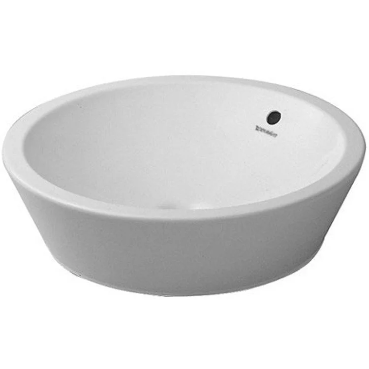 Lavatory Sink Starck 1 Above Counter with Overflow & WonderGliss 20-7/8 Inch Round White