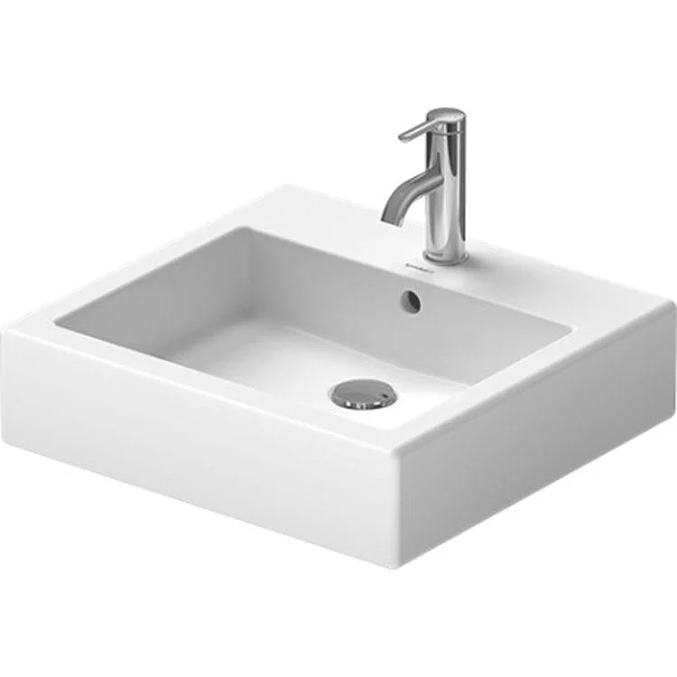 Lavatory Sink Vero Above Counter with Overflow 18-1/2 x 19-5/8 Inch 7-7/8 Inch Spread Rectangle White 3 Hole