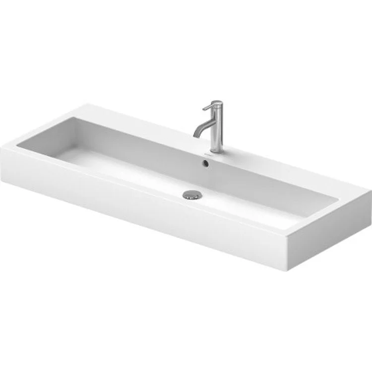 Lavatory Sink Vero Wall Mount with Overflow 18-1/2 x 47-1/4 Inch Rectangle White 1 Hole