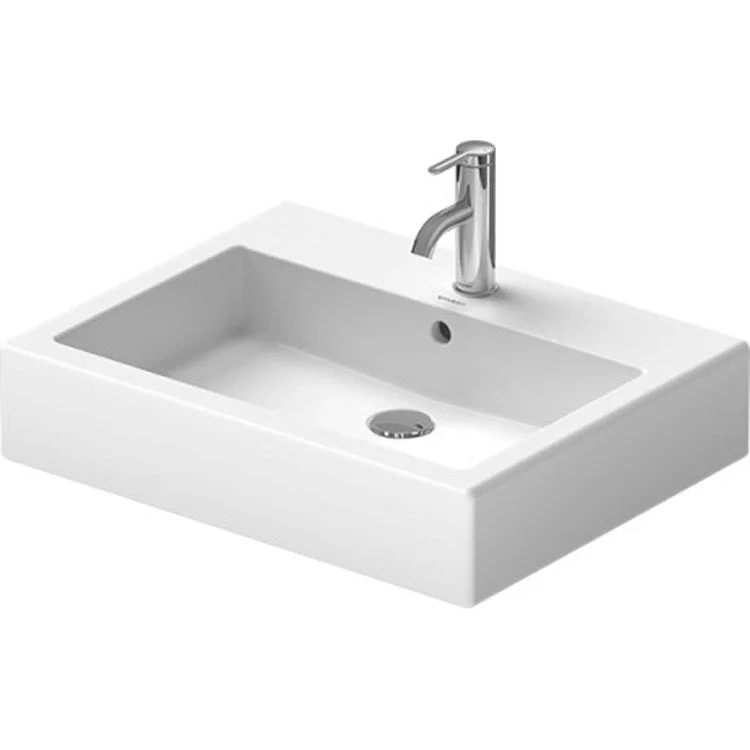 Lavatory Sink Vero Ground with Overflow 23-5/8 x 18-1/2 Inch Rectangle White 1 Hole