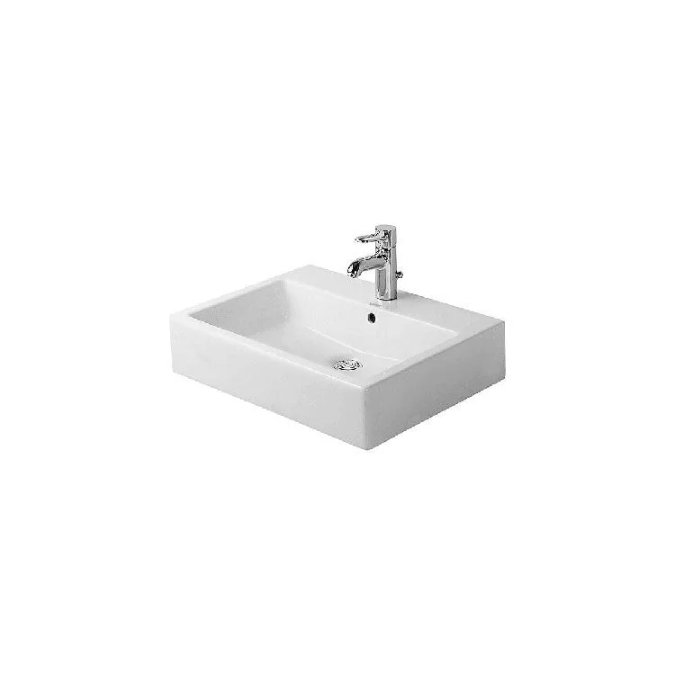 Lavatory Sink Vero Ground with Overflow 18-1/2 x 23-5/8 Inch 7-7/8 Inch Spread Rectangle White 3 Hole