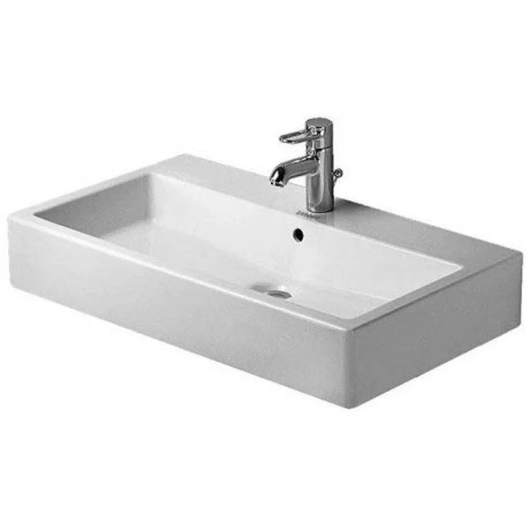 Lavatory Sink Vero Ground with Overflow & WonderGliss Surface Treatment 18-1/2 x 31-1/2 Inch Rectangle White 1 Hole