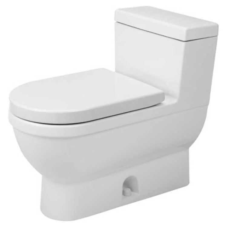 Toilet Starck 3 1 Piece White Elongated 26-3/8 Inch 1.28 Gallons per Flush