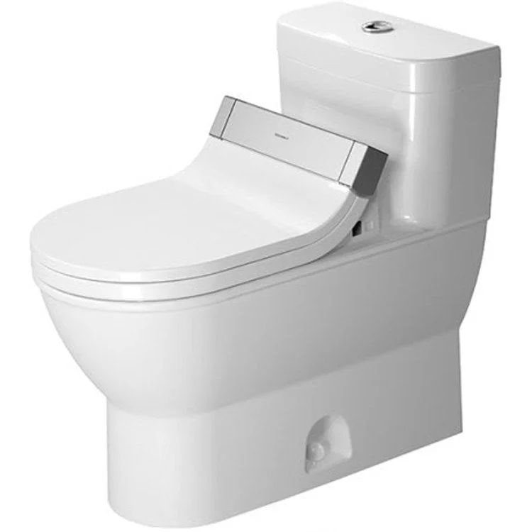 Toilet Darling New 1 Piece HygieneGlaze White Elongated 28 Inch 1.28 Gallons per Flush Ceramic Floor Mount Single Flush Top