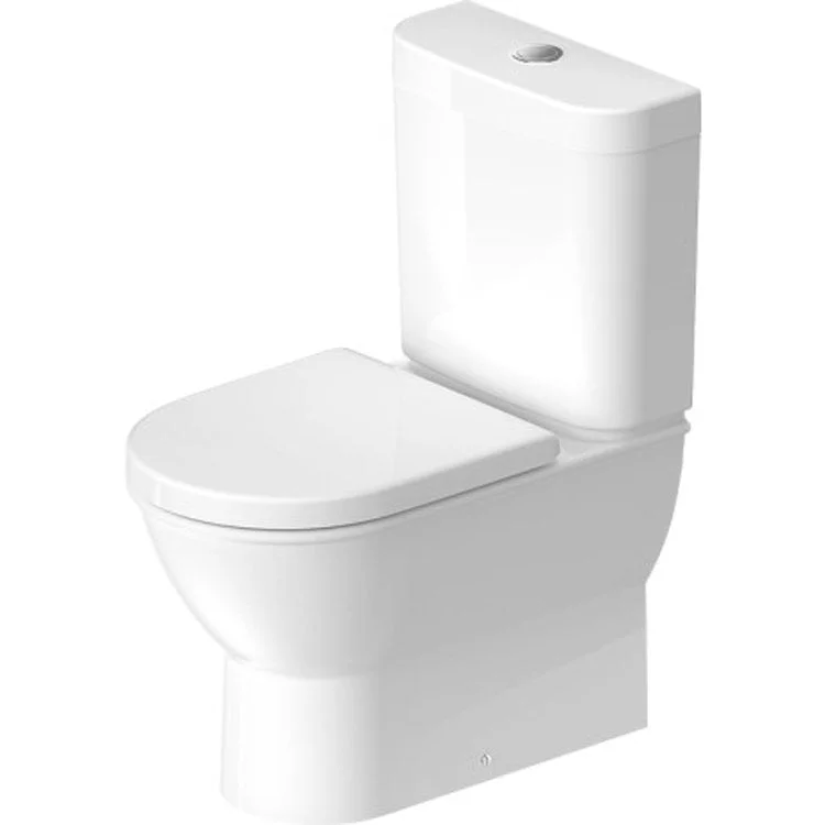 Toilet Darling New Close Coupled WonderGliss Surface Treatment Less Tank White Elongated 17-3/8 Inch