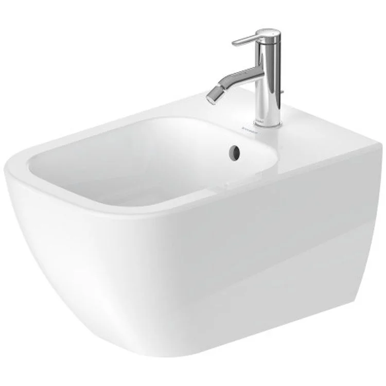 Bidet Happy D.2 WonderGliss Surface Treatment 1 Hole White 14-3/8 x 21-1/4 Inch Vitreous China