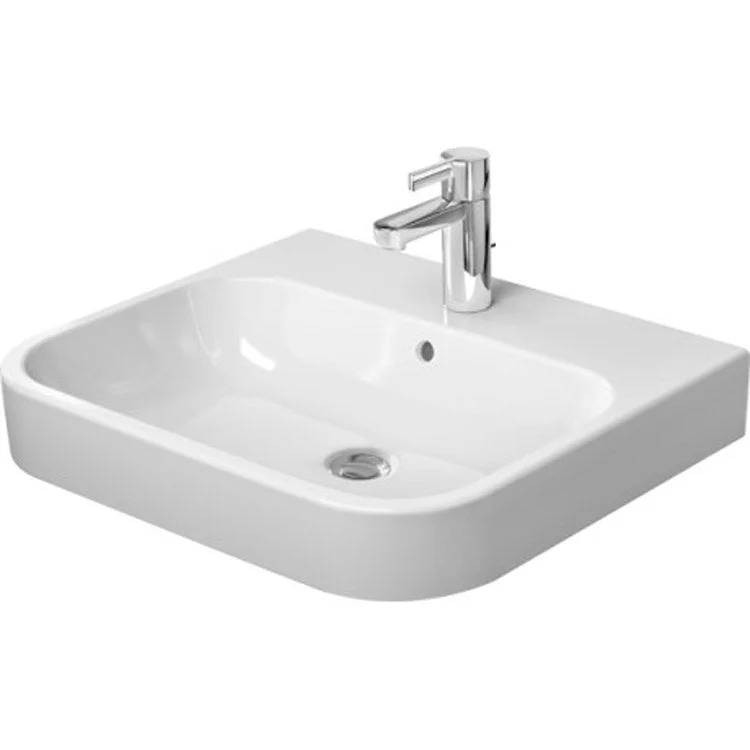 Lavatory Sink Happy D.2 Wall Mount with Overflow & WonderGliss Surface Treatment 19-7/8 x 23-5/8 Inch Rectangle White 1 Hole