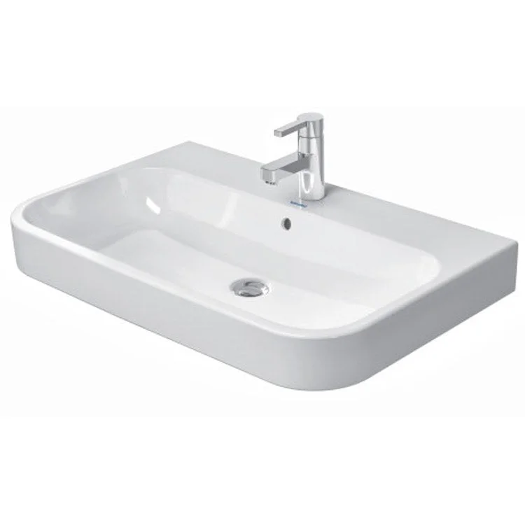 Lavatory Sink Happy D.2 Wall Mount with Overflow 31-1/2 x 19-7/8 Inch 7-7/8 Inch Spread Rectangle White 3 Hole