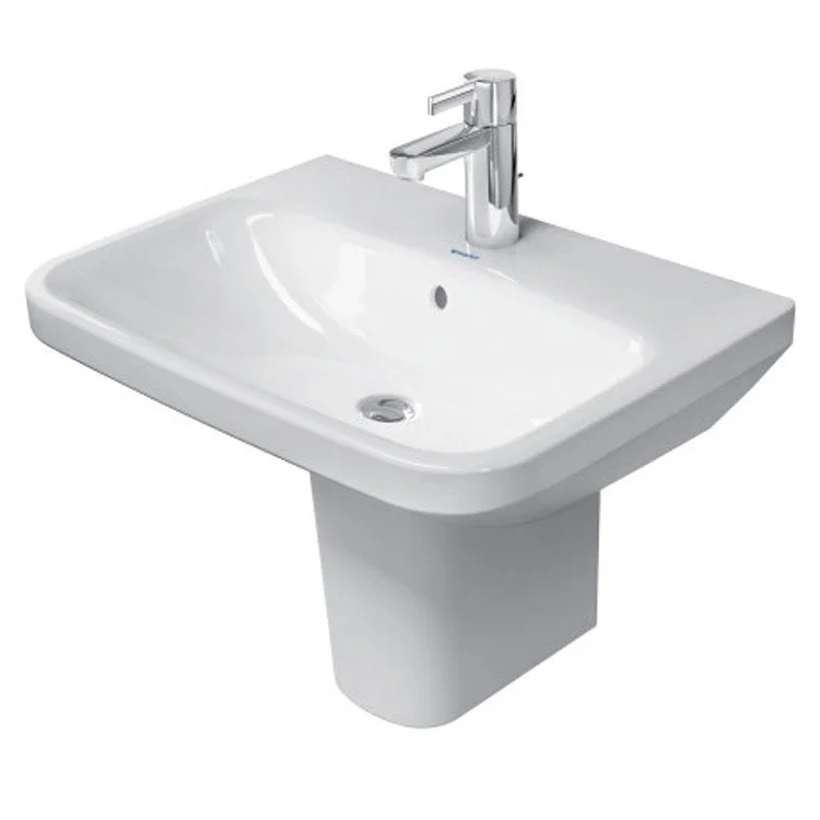 Lavatory Sink DuraStyle Wall Mount with Overflow & WonderGliss 17-3/8 x 23-5/8 Inch Rectangle White 1 Hole