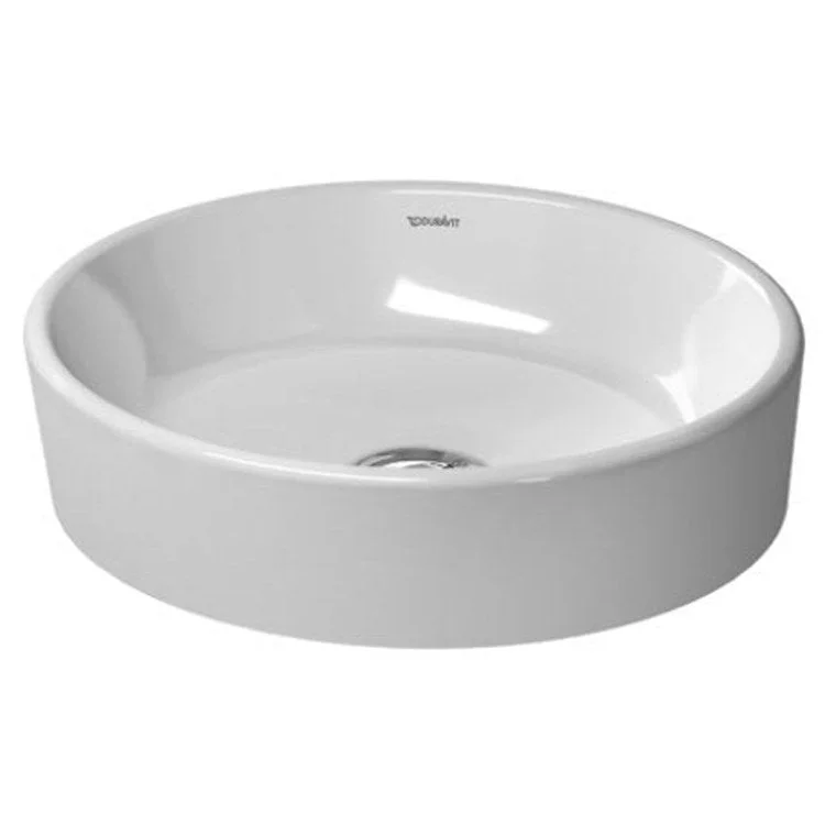 Lavatory Sink Starck 2 Above Counter less Overflow 17-1/8 x 15-1/2 Inch Round White