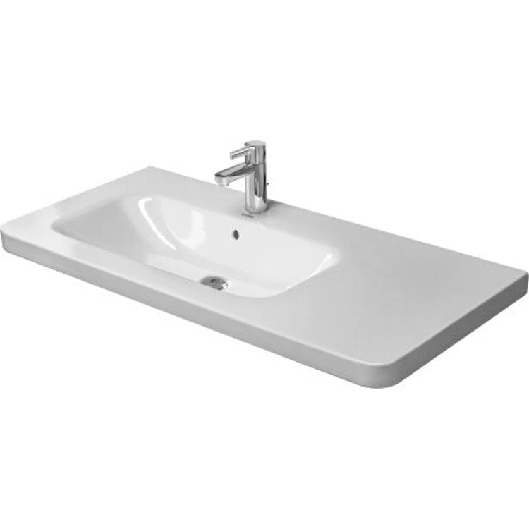 Lavatory Sink DuraStyle Wall Mount with Overflow & WonderGliss 18-7/8 x 39-3/8 Inch 7-7/8 Inch Spread Rectangle White 3 Hole