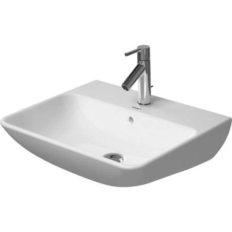 Lavatory Sink ME by Starck Wall Mount with Overflow & WonderGliss Surface Treatment 17-3/8 x 21-5/8 Inch Rectangle White 1 Hole