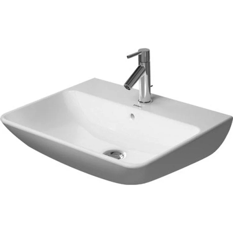 Lavatory Sink ME by Starck Wall Mount with Overflow & WonderGliss Surface Treatment 18-1/8 x 23-5/8 Inch Rectangle White 1 Hole