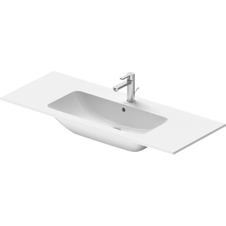 Lavatory Sink ME by Starck Wall Mount with Overflow & WonderGliss 19-1/4 x 48-3/8 Inch Rectangle White 1 Hole