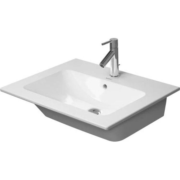 Lavatory Sink ME by Starck Wall Mount with Overflow & WonderGliss Surface Treatment 19-1/4 x 24-3/4 Inch Rectangle White 1 Hole