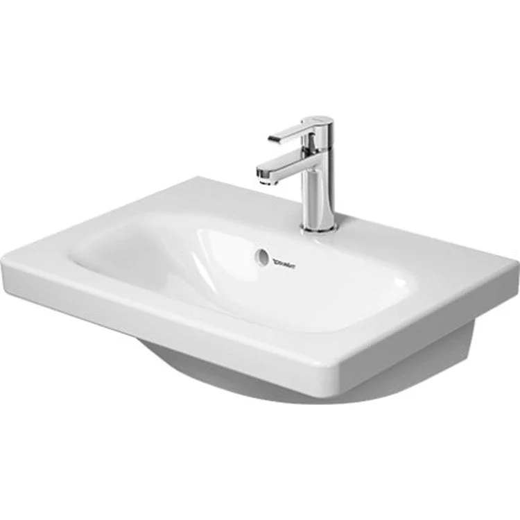 Lavatory Sink DuraStyle Wall Mount with Overflow & WonderGliss 21-5/8 x 15-3/4 Inch 7-7/8 Inch Spread Rectangle White 3 Hole