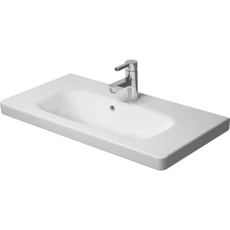 Lavatory Sink DuraStyle Wall Mount with Overflow & WonderGliss 30-7/8 x 15-3/4 Inch Rectangle White 1 Hole