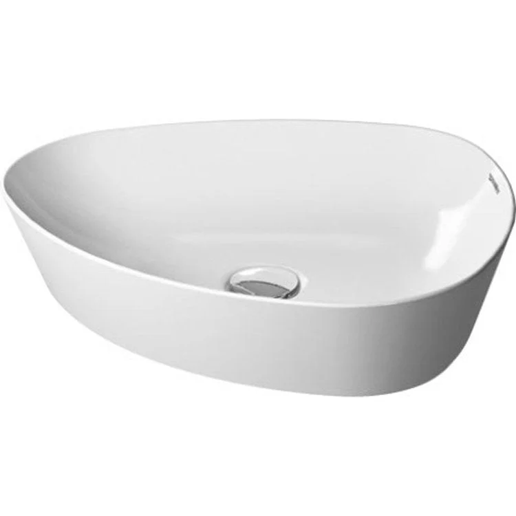 Lavatory Sink Cape Cod Above Counter Less Overflow 16 x 19-5/8 Inch Round White Satin Matte