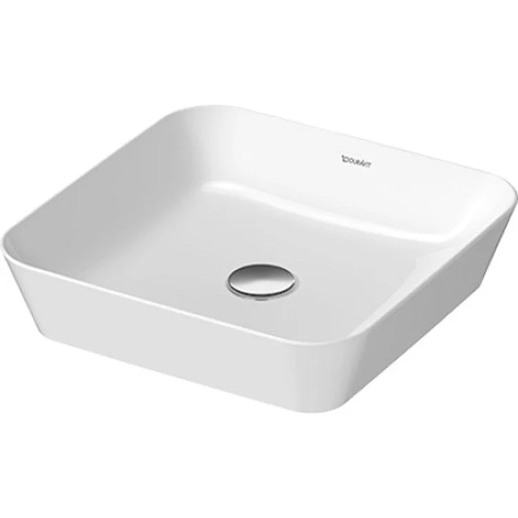 Lavatory Sink Cape Cod Above Counter Less Overflow 16-7/8 x 16-7/8 Inch Square White Satin Matte