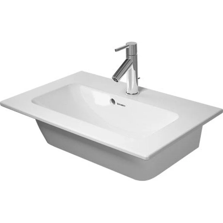 Lavatory Sink ME by Starck Wall Mount with Overflow & WonderGliss Surface Treatment 15-3/4 x 24-3/4 Inch Rectangle White 1 Hole 1 Hole