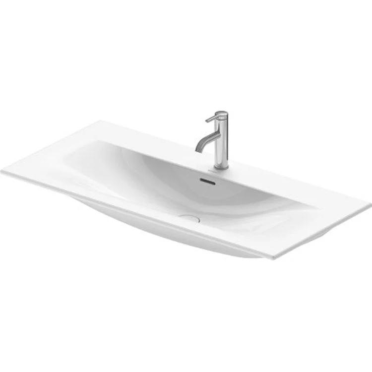 Lavatory Sink Viu Wall Mount with Overflow 42-1/8 x 7-3/8 x 19-5/8 Inch Rectangle White