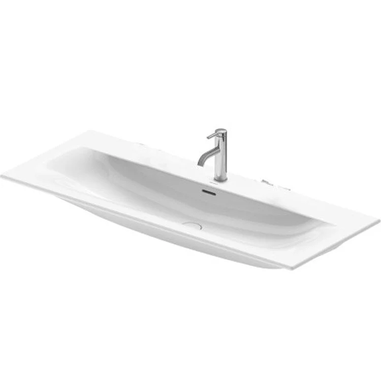 Lavatory Sink Viu Wall Mount with Overflow 19-1/4 x 48-3/8 Inch 7-7/8 Inch Spread Rectangle White 3 Hole