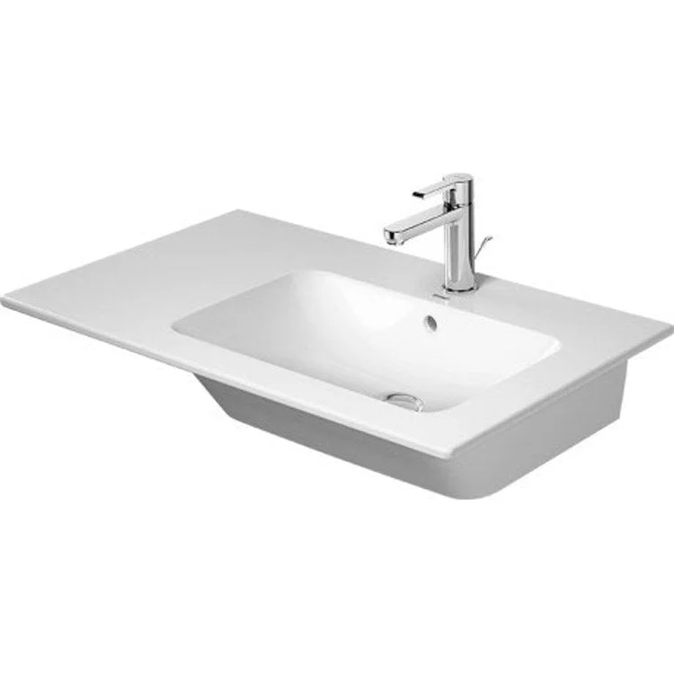 Lavatory Sink ME by Starck Wall Mount Right with Overflow & WonderGliss 32-5/8 x 19-1/4 Inch Rectangle White