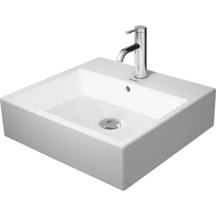 Lavatory Sink Vero Air Ground with Overflow & WonderGliss 19-5/8 x 18-1/2 Inch 7-7/8 Inch Spread Rectangle White 3 Hole