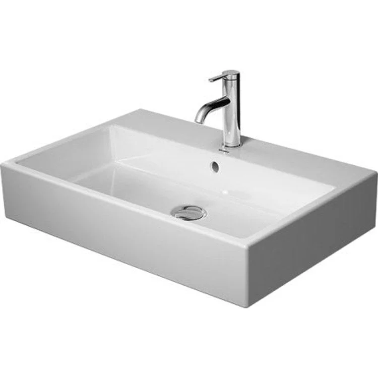 Lavatory Sink Vero Air with Overflow & WonderGliss 18-1/2 x 27-1/2 Inch Rectangle White 1 Hole