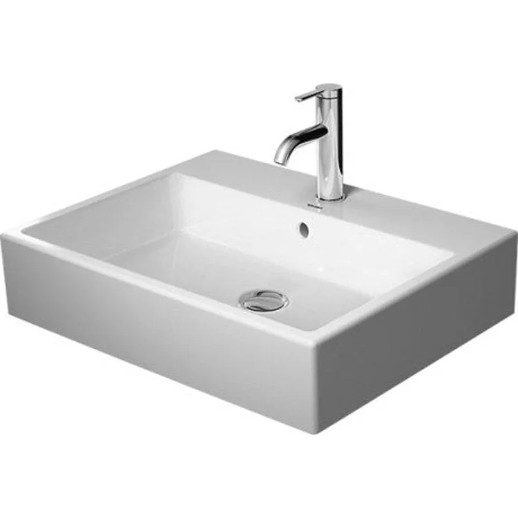 Lavatory Sink Vero Air Above Counter WonderGliss with Overflow 23-5/8 x 18-1/2 Inch Rectangle White 1 Hole